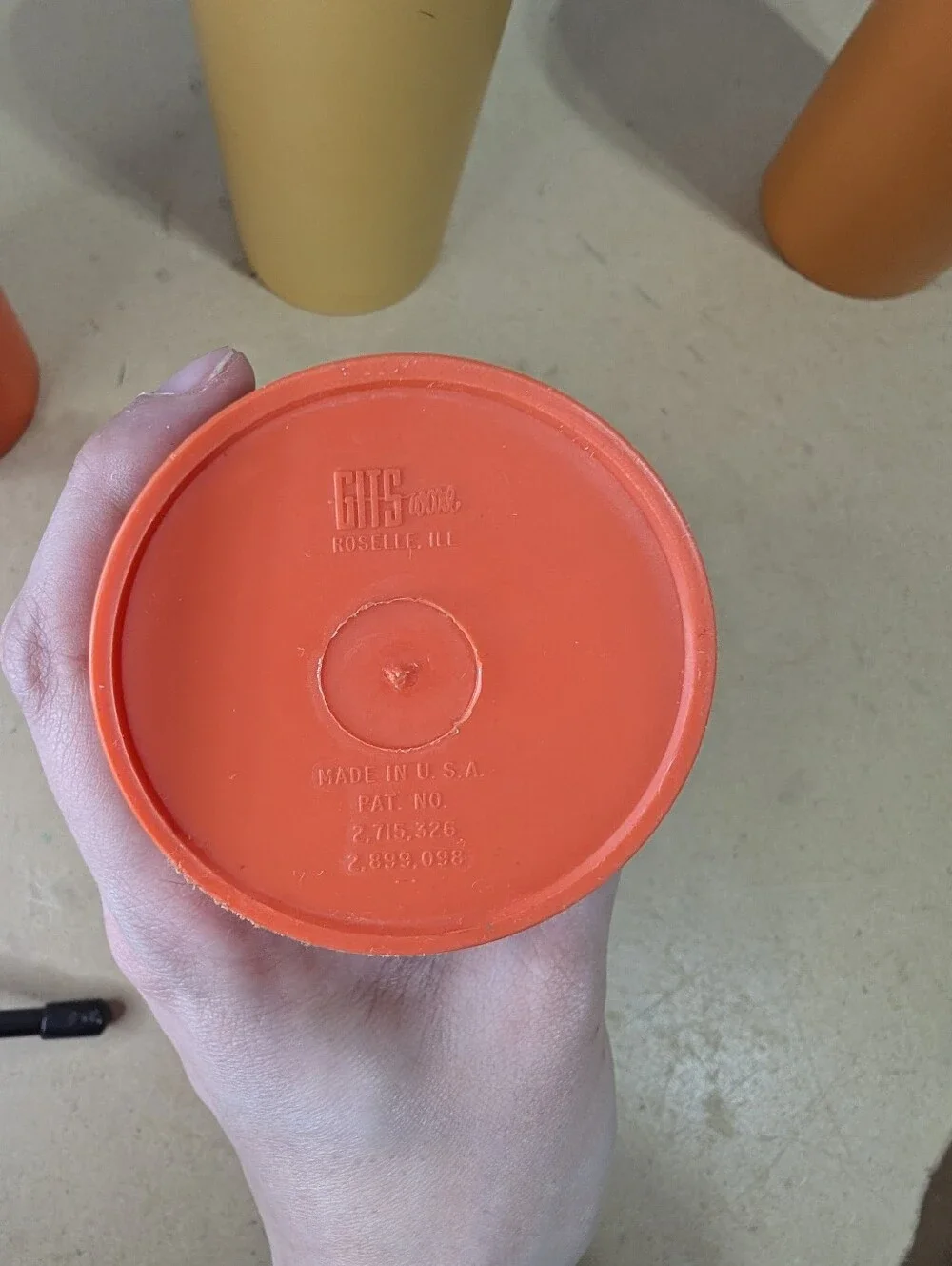 Vintage Retro Tumblers Lot Of 5 GITS Ware Orange 5 Inch